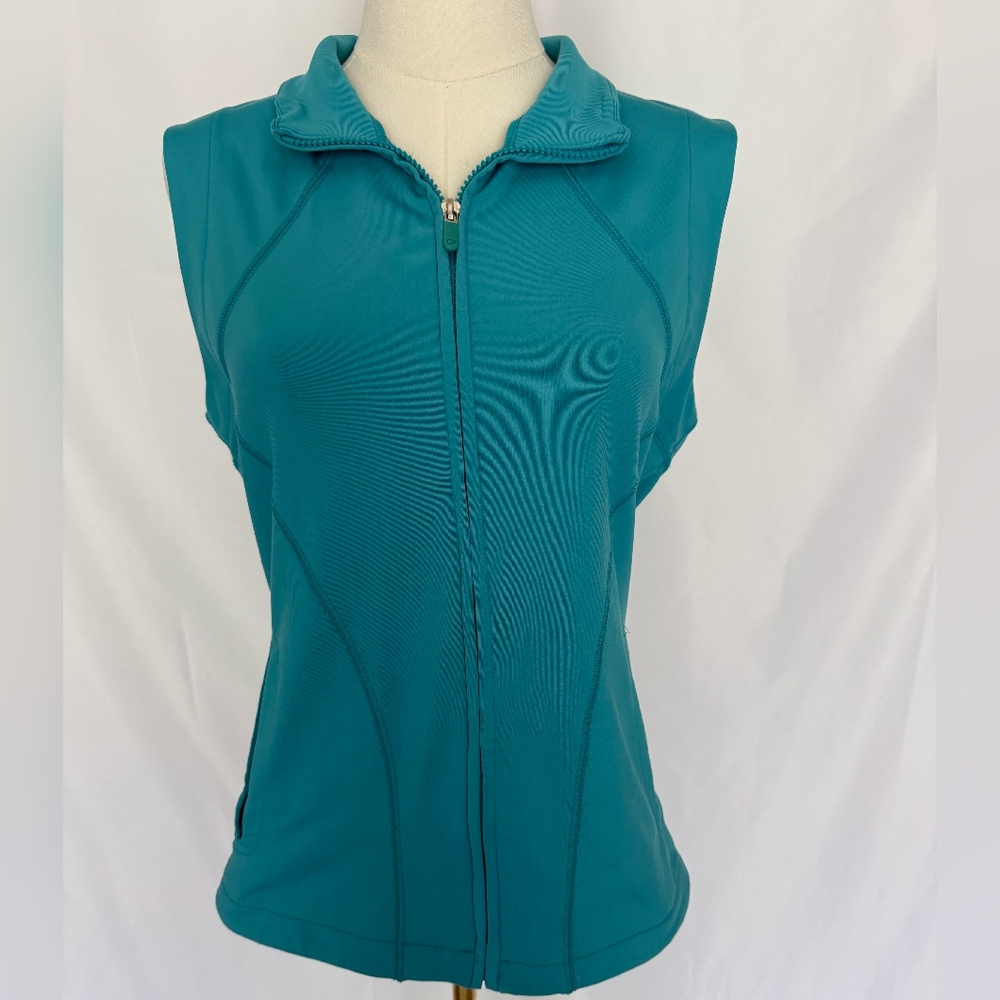 GapBodyFit Teal Full Zip-Up Performance Vest Medium